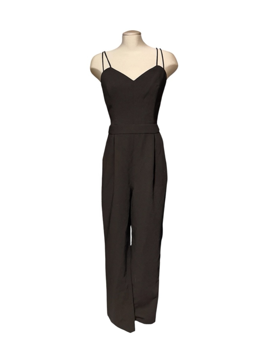 ASOS Tall Black Double-Strap Jumpsuit Lace Back